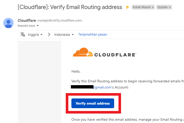 verifikasi email routing